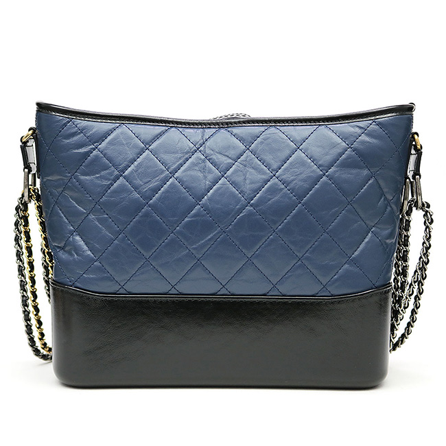 シャネルスーパーコピー CHANEL ガブリエル ドゥ シャネル ホーボーバッグ ブルー×ブラック エイジド カーフスキン ミディアム チェーンショルダーバッグ A93824 - 商品画像 4