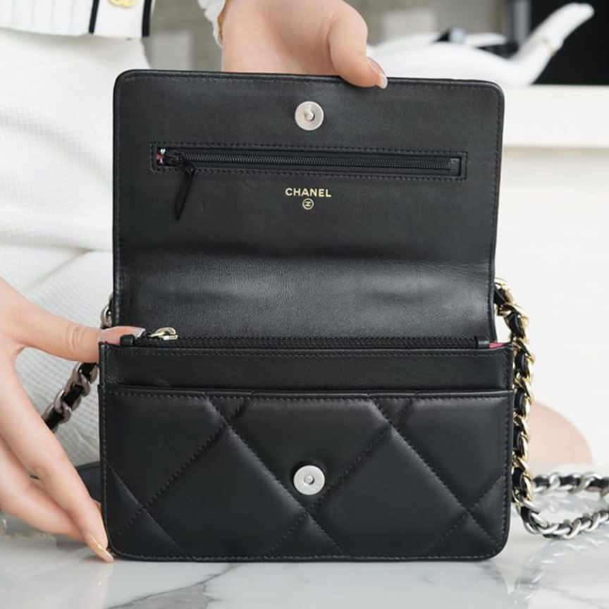 シャネル スーパーコピー 19 WOC チェーンウォレット ブラック AP0957 - 商品画像 7