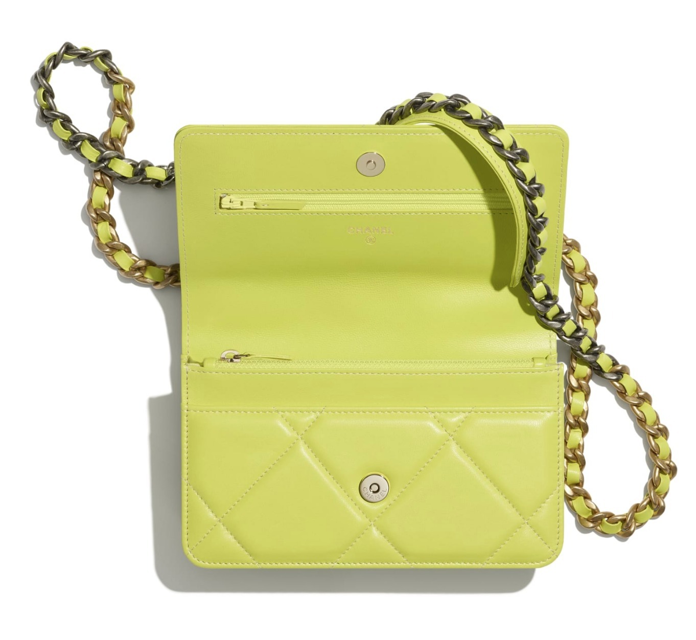 シャネルコピー CHANEL19 チェーンウォレット ショルダーバッグ ネオンイエロー AP0957 B05659 NC396 - 商品画像 2