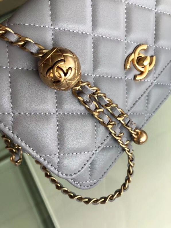 シャネル CHANEL ラムスキン チェーンウォレット グレー AP1450 B02991 94302 - 商品画像 7