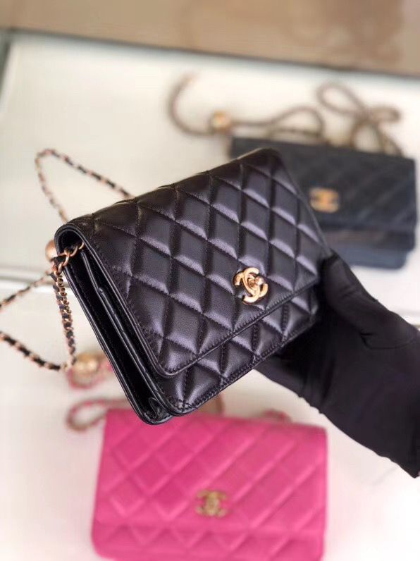シャネル CHANEL ラムスキン チェーンウォレット ブラック AP1450 B02991 94305 - 商品画像 6