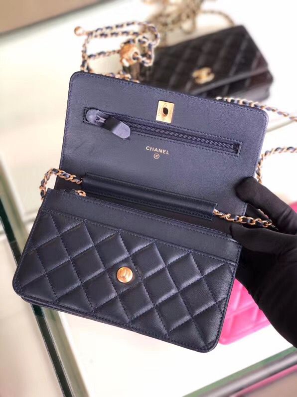 シャネル CHANEL ラムスキン チェーンウォレット カレッジネイビー AP1450 B02991 94306 - 商品画像 9