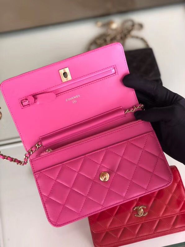 シャネル CHANEL ラムスキン チェーンウォレット ローズレッド AP1450 B02991 94309 - 商品画像 7