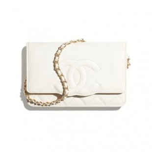 シャネルスーパーコピー CHANEL チェーンウォレット ゴートスキン ホワイト AP2020 B05132 10601 - 商品画像 1