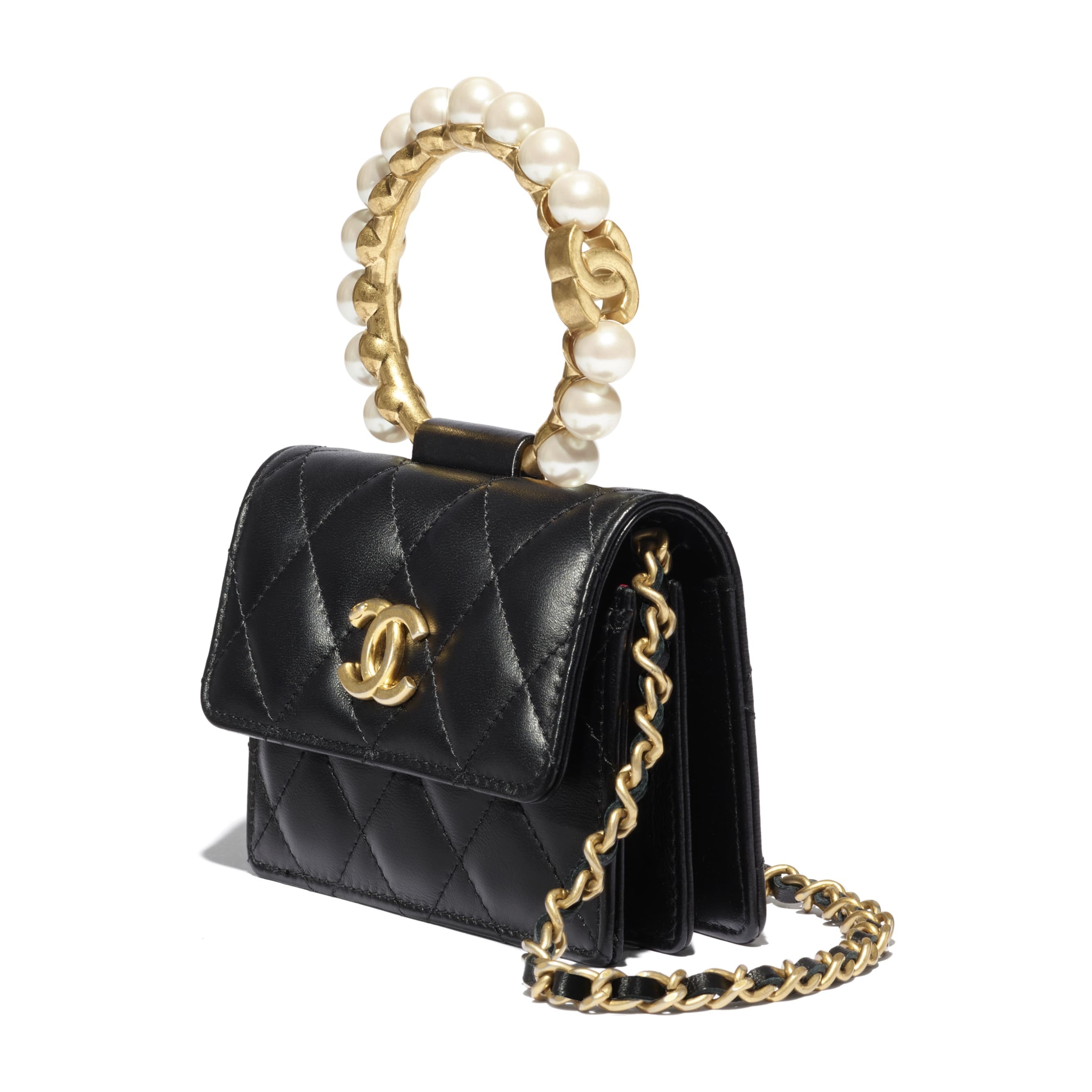 シャネル CHANEL チェーン クラッチ ラムスキンパール ブラック AP2274 B05945 94305 - 商品画像 5