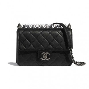 シャネル CHANEL フラップ バッグ ゴートスキン ビーズ ショルダーバッグ CC パール ラムAS0585 B02884 94305 - 商品画像 2
