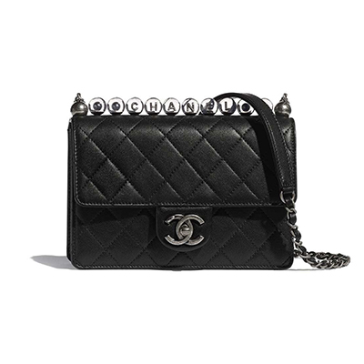 シャネル CHANEL フラップ バッグ ゴートスキン ビーズ ショルダーバッグ CC パール ラムAS0585 B02884 94305 - 商品画像 5