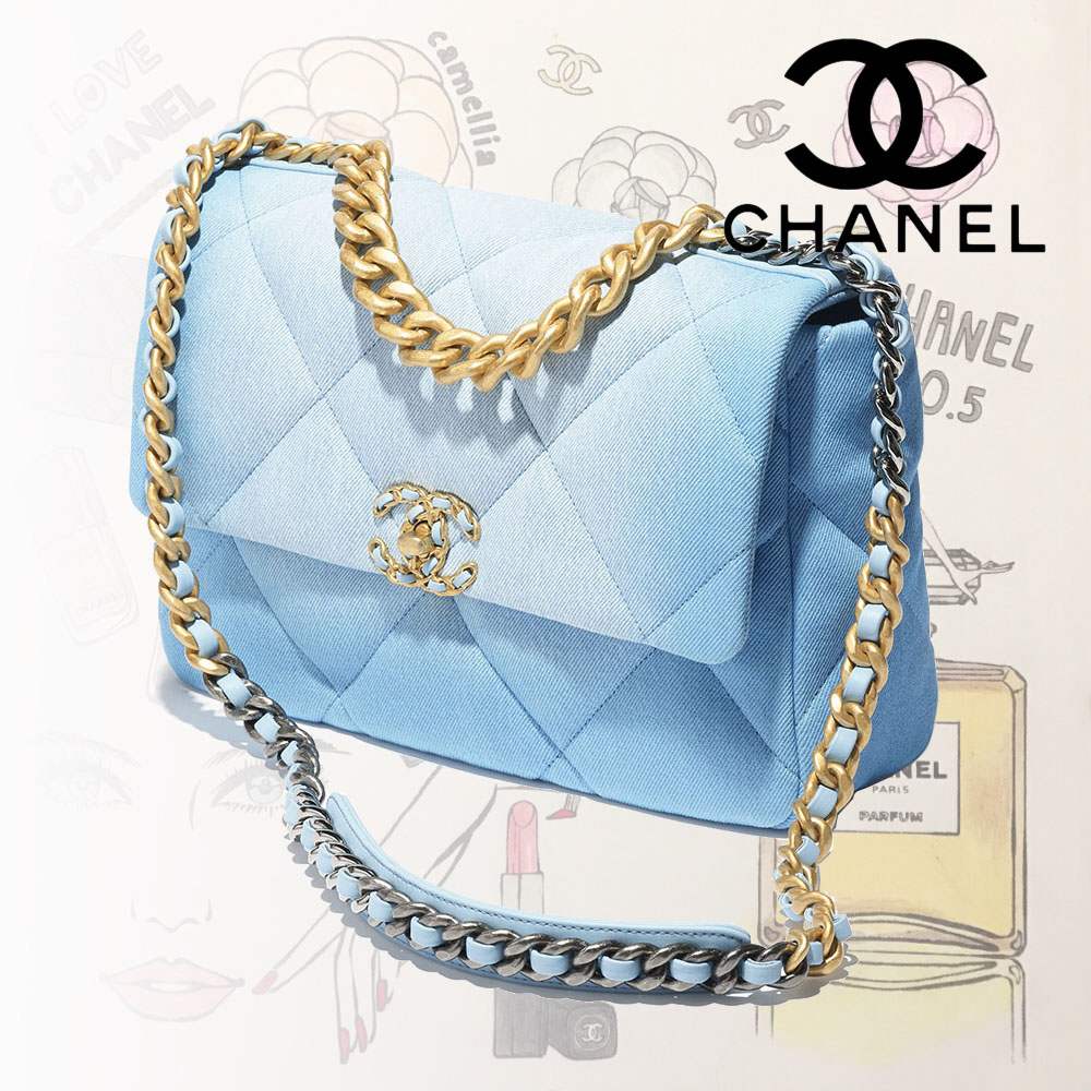 シャネル スーパーコピー CHANEL 19 ラージ ハンドバッグ ブルー & ライトブルー AS1161 B15082 NT300 - 商品画像 8