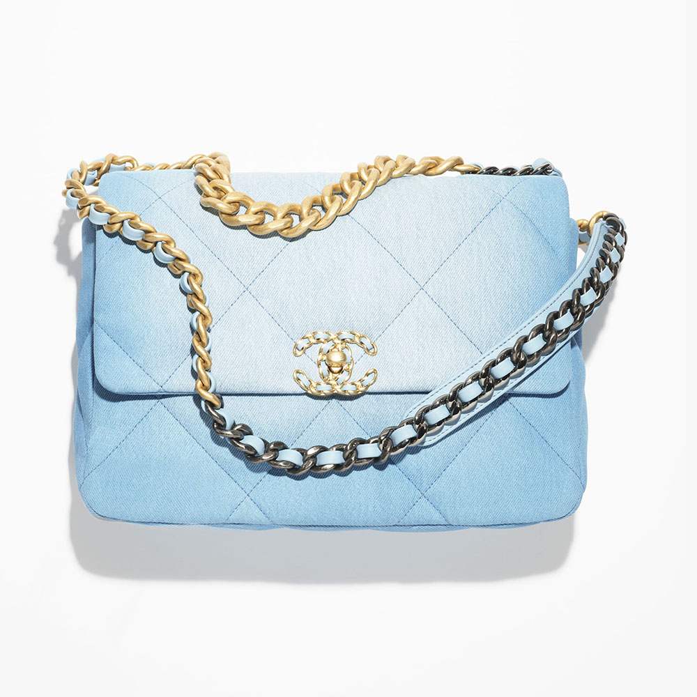 シャネル スーパーコピー CHANEL 19 ラージ ハンドバッグ ブルー & ライトブルー AS1161 B15082 NT300 - 商品画像 4