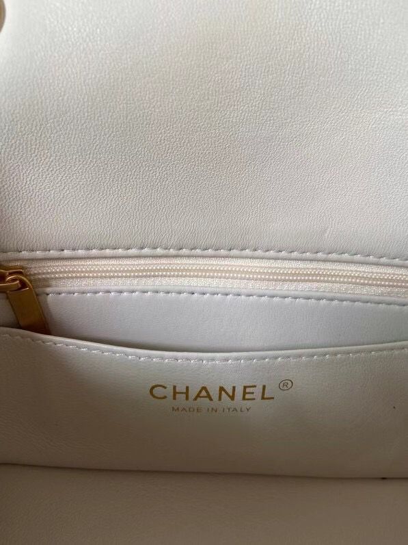シャネル CHANEL フラップ バッグ ショルダー CC ラム パール マト AS1740 B02779 10601 - 商品画像 5