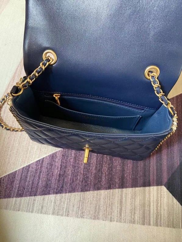 シャネル CHANEL フラップ バッグ ショルダー CC ラム パール マト AS1740 B02779 60325 - 商品画像 3