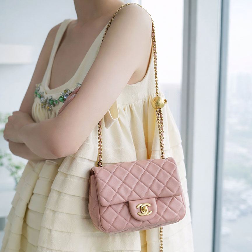 シャネル スーパーコピー ミニフラップバッグ ピンク AS1786 - 商品画像 4
