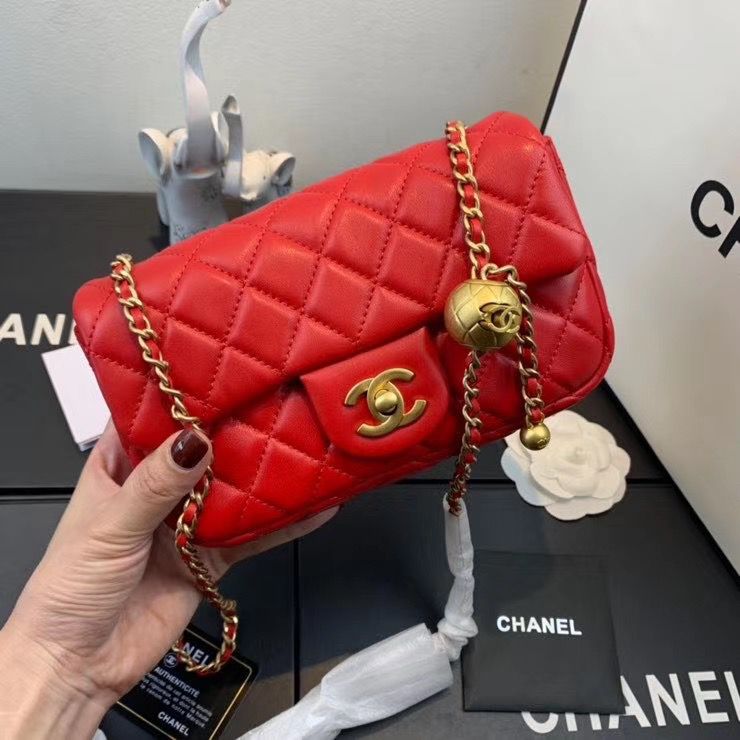 シャネル CHANEL マトラッセ ショルダーバッグ CCロゴ 赤 AS1787 B02916 N6518 - 商品画像 7