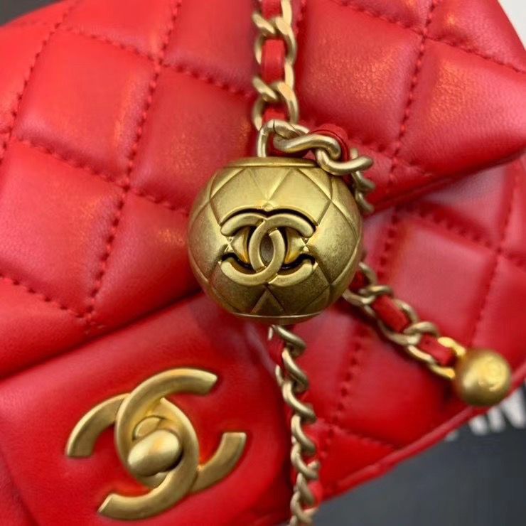 シャネル CHANEL マトラッセ ショルダーバッグ CCロゴ 赤 AS1787 B02916 N6518 - 商品画像 1