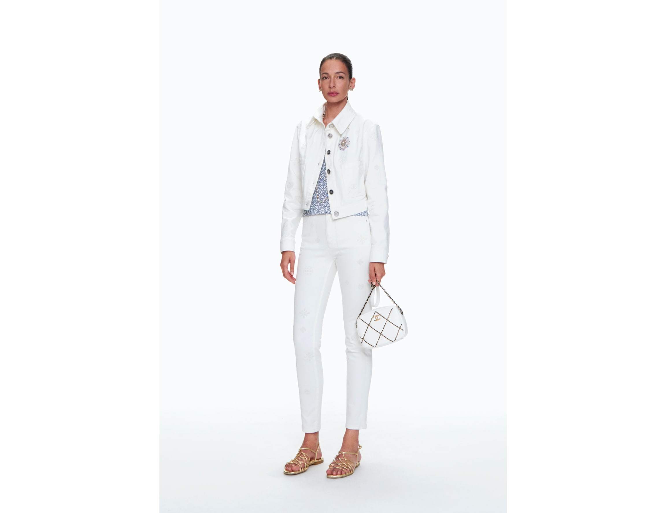 シャネルコピー CHANEL スモール フラップ バッグ ホワイト&ブラック クロスチェーン AS2384 B05100 C0200 - 商品画像 1