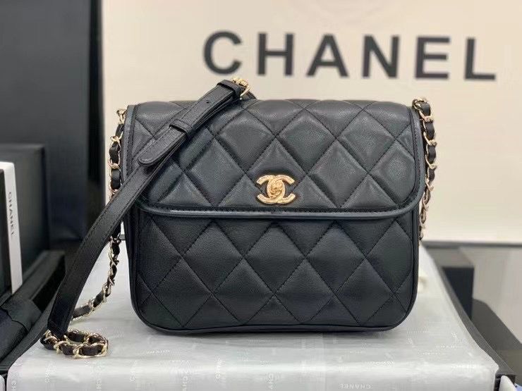 CHANEL ミニ メッセンジャー ショルダーバッグ グレインド カーフスキン ブラック AS2465 B05440 94305 - 商品画像 7