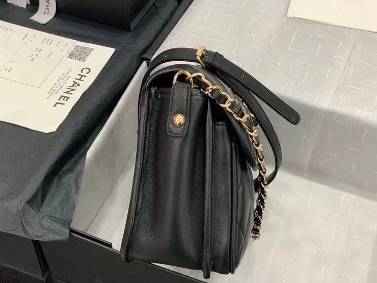 CHANEL ミニ メッセンジャー ショルダーバッグ グレインド カーフスキン ブラック AS2465 B05440 94305 - 商品画像 5