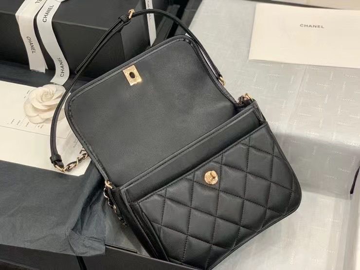 CHANEL ミニ メッセンジャー ショルダーバッグ グレインド カーフスキン ブラック AS2465 B05440 94305 - 商品画像 3