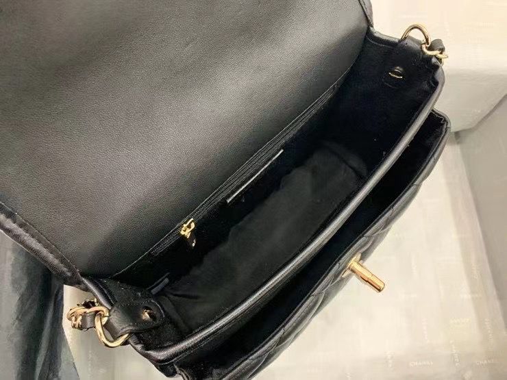 CHANEL ミニ メッセンジャー ショルダーバッグ グレインド カーフスキン ブラック AS2465 B05440 94305 - 商品画像 8