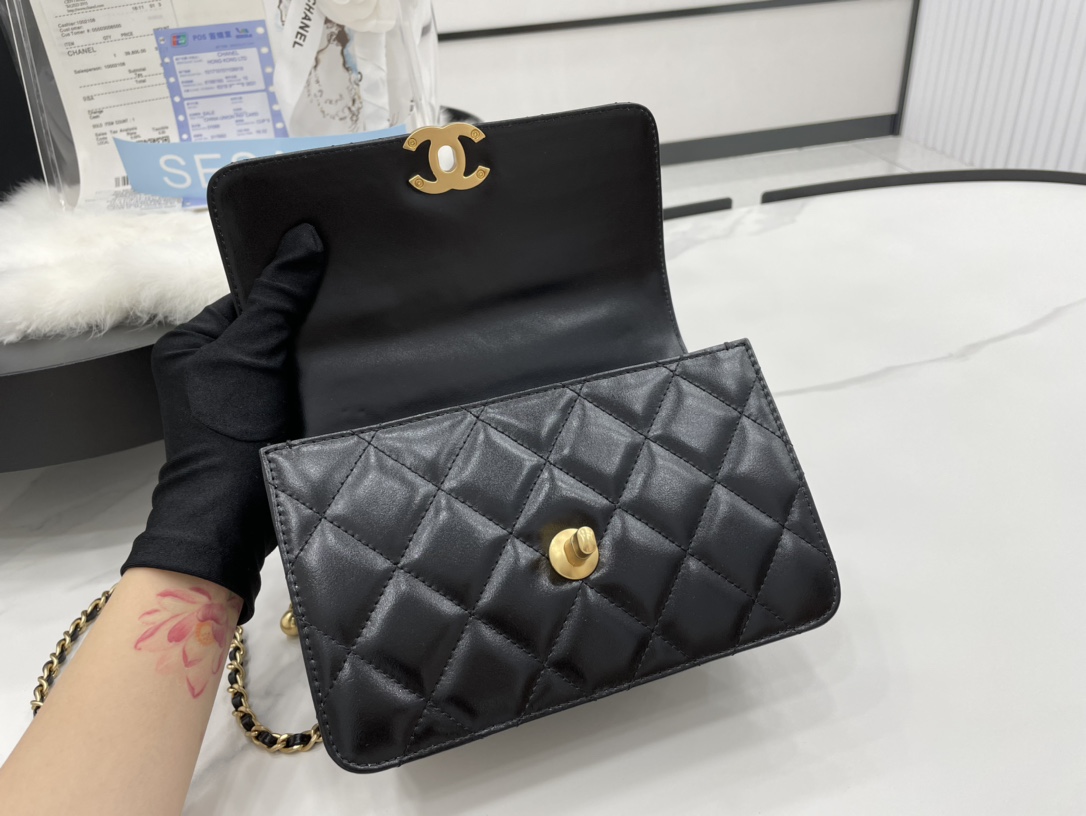 シャネルコピー CHANEL ミニ フラップバック カーフスキン ブラック AS2615 B05973 94305 - 商品画像 1