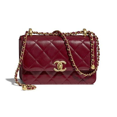 シャネルスーパーコピー CHANEL ミニ フラップバック カーフスキン バーガンディー AS2615 B05973 NC635 - 商品画像 4
