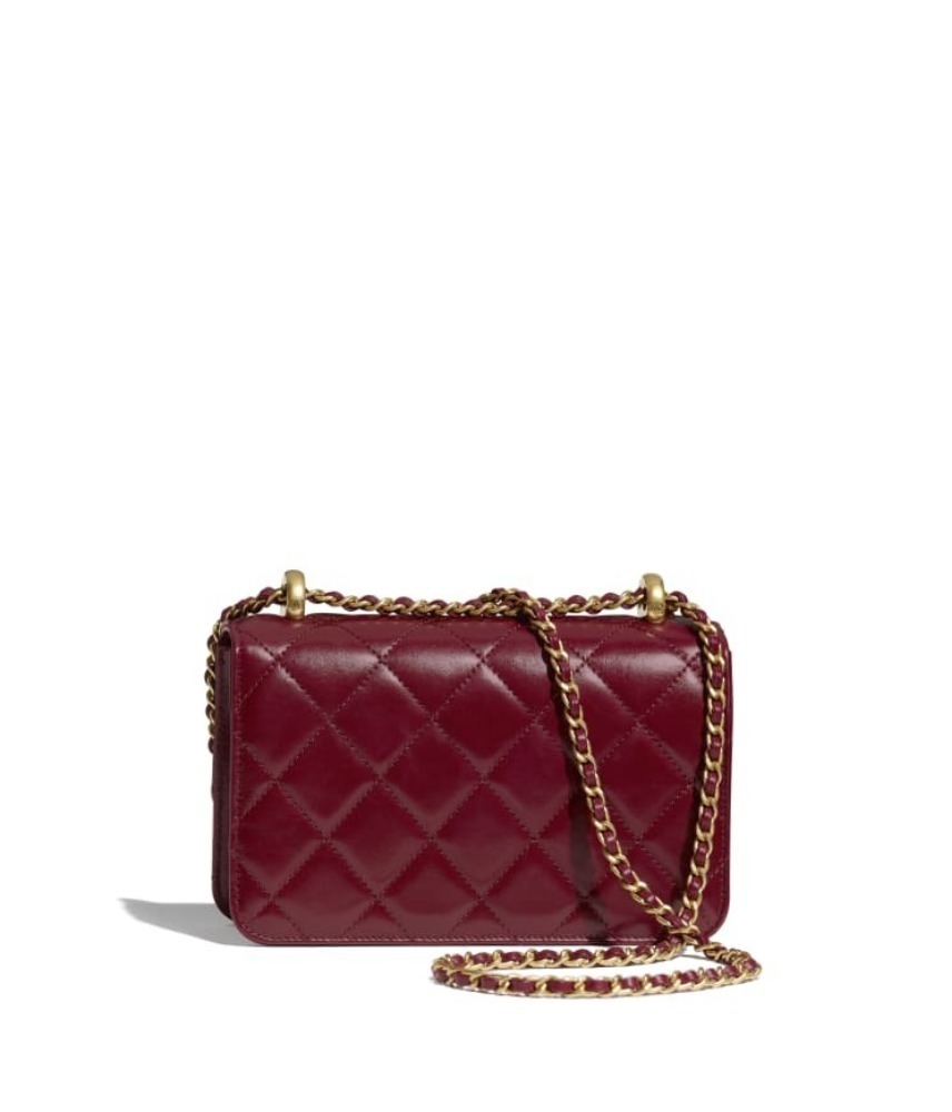 シャネルスーパーコピー CHANEL ミニ フラップバック カーフスキン バーガンディー AS2615 B05973 NC635 - 商品画像 2