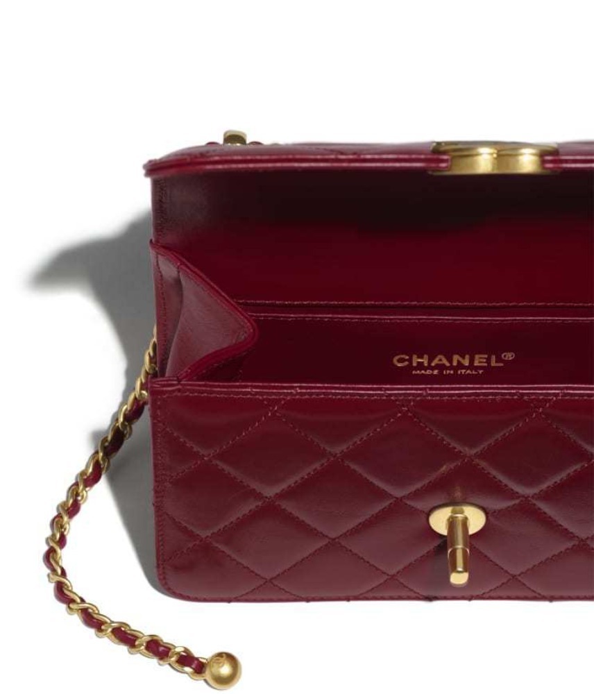 シャネルスーパーコピー CHANEL ミニ フラップバック カーフスキン バーガンディー AS2615 B05973 NC635 - 商品画像 3