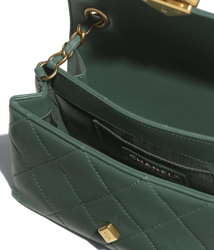 CHANELスーパーコピー ミニフラップバッグ レジン マトラッセ グリーン AS2633 B05977 NC636 - 商品画像 5