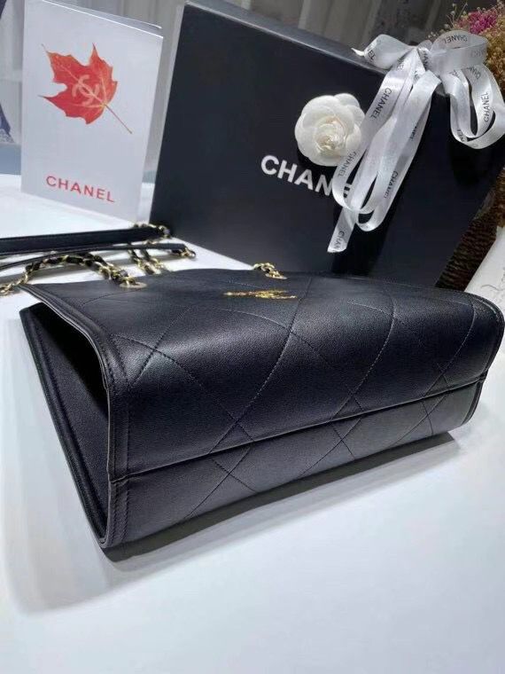 シャネル CHANEL スモールショッピングバッグ カーフスキン グレー ロゴ AS2752 B06377 94305 - 商品画像 9
