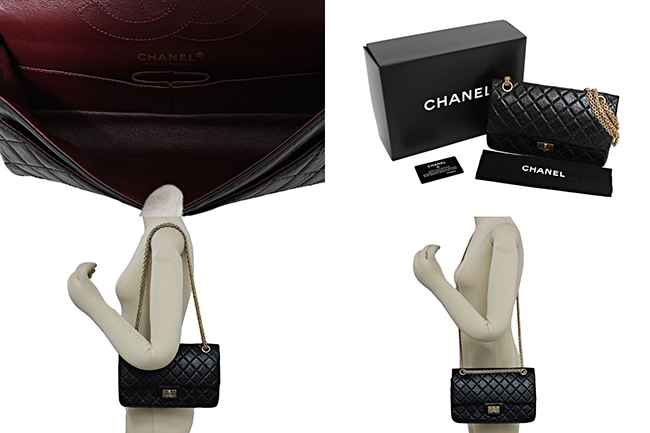 CHANELスーパーコピー 黒色 ヴィンテージカーフ Wチェーン Wフラップ ダブルチェーン ダブルフラップ 斜め掛け CH45231 - 商品画像 4