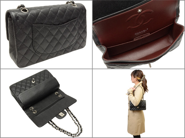 シャネルコピー バッグ CHANEL BAG Wフラップ チェーンショルダーバッグ ブラック キャビアスキン a01112y01588-c3906 - 商品画像 2