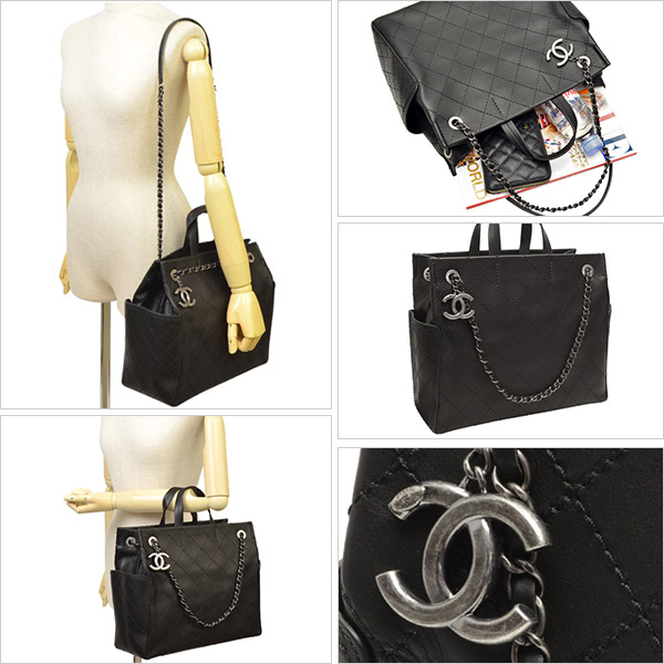 シャネルスーパーコピー バッグ CHANEL 2WAYトートバッグ ブラック レザー a94232y10756 - 商品画像 2