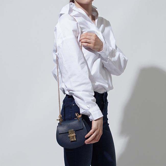 クロエコピー Chloe ショルダーバッグ DREW ドリュー LEATHER DENIM BLUE ブルー系 3s1038 944 bjw レディース - 商品画像 4