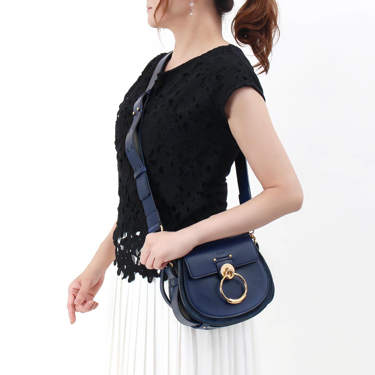 クロエスーパーコピー ショルダーバッグ ハンドバッグ テス ネイビー レディース CHLOE CHC18WS153A37 4C4 - 商品画像 3