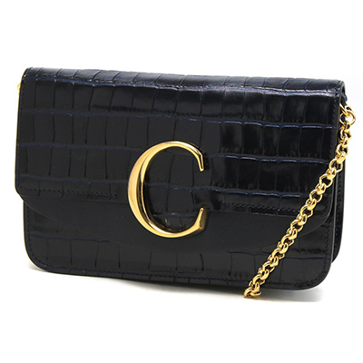 クロエ ショルダーバッグ バッグ レディース クロエ C クロコ型押し フルブルーネイビー CHC19SS192 A87 4D4 - 商品画像 6