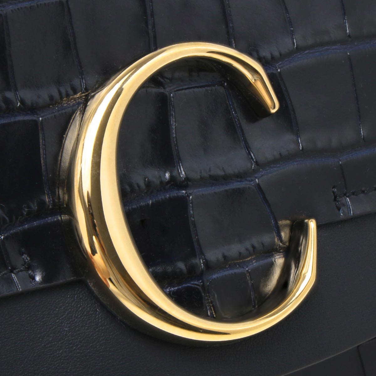 クロエ ショルダーバッグ バッグ レディース クロエ C クロコ型押し フルブルーネイビー CHC19SS192 A87 4D4 - 商品画像 7