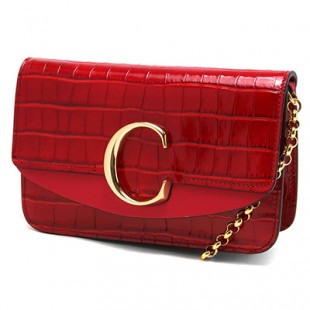 クロエ ショルダーバッグ バッグ レディース クロエ C クロコ型押し ダスキーレッド CHC19SS192 A87 634 - 商品画像 2