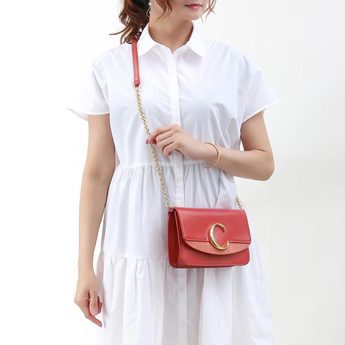クロエ ショルダーバッグ バッグ レディース クロエ C スカーレットピンク CHC19SS192 A37 6AM - 商品画像 4