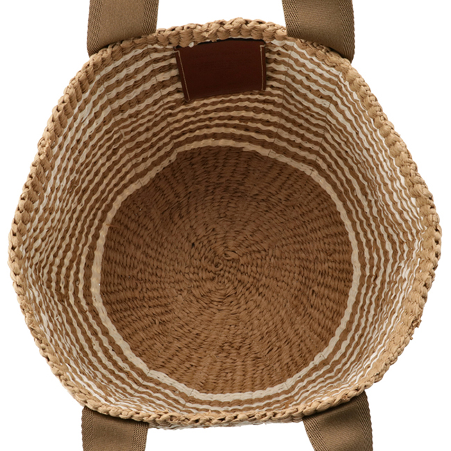 クロエスーパーコピー CHLOE トートバッグ WOODY LOGO ラージ バスケット リボン付き かごバッグ ブラウン系 CHC21US380 E65 20F - 商品画像 6