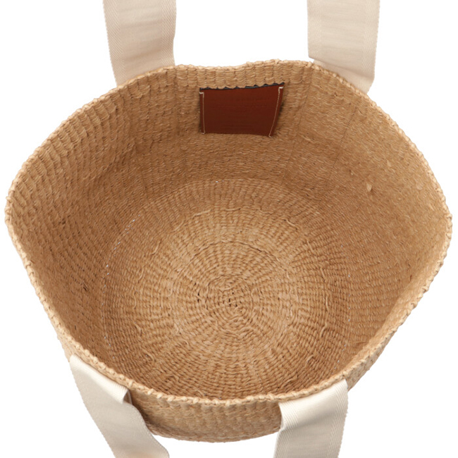 スーパーコピークロエ CHLOE トートバッグ WOODY LOGO ラージ バスケット リボン付き かごバッグ ホワイト CHC21US380 E65 101 - 商品画像 6