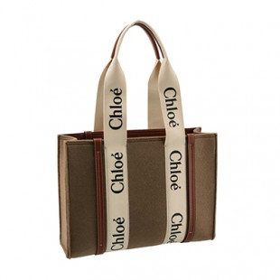 クロエスーパーコピー CHLOE トートバッグ WOODY LOGO ミディアム リボン付き リサイクルフェルト ブラウン系 CHC21WS383 F37 26E - 商品画像 2