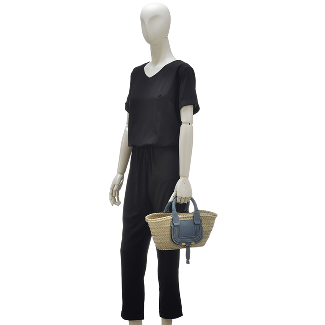 クロエコピー CHLOE トートバッグ ミニ バスケット MARCIE マーシー かごバッグ ブルー系 CHC21US832 C97 40Z - 商品画像 3