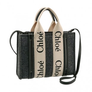 クロエスーパーコピー CHLOE ショルダーバッグ WOODY LOGO スモール リボン付き リサイクルフェルト グレー系 CHC21WS397 F37 053 - 商品画像 2