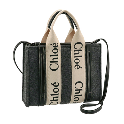 クロエスーパーコピー CHLOE ショルダーバッグ WOODY LOGO スモール リボン付き リサイクルフェルト グレー系 CHC21WS397 F37 053 - 商品画像 7