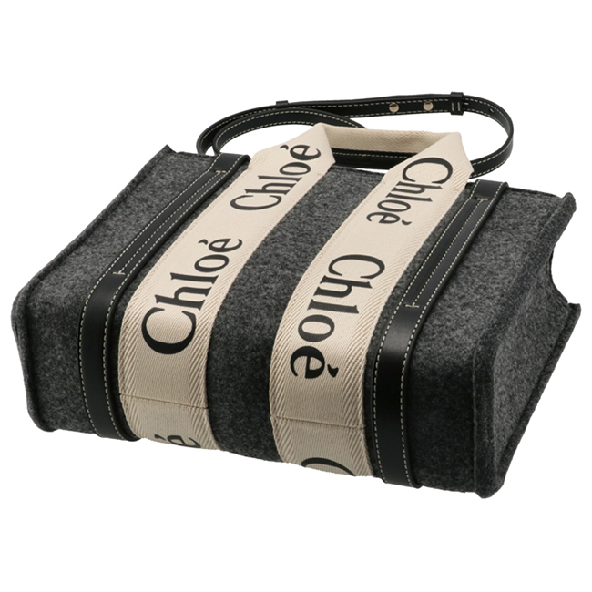 クロエスーパーコピー CHLOE ショルダーバッグ WOODY LOGO スモール リボン付き リサイクルフェルト グレー系 CHC21WS397 F37 053 - 商品画像 5