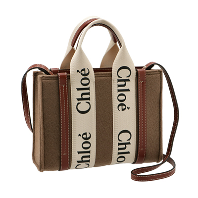 スーパーコピークロエ CHLOE ショルダーバッグ WOODY LOGO スモール リボン付き リサイクルフェルト ブラウン系 CHC21WS397 F37 26E - 商品画像 8