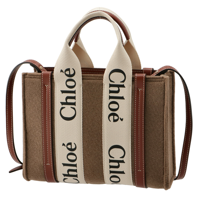スーパーコピークロエ CHLOE ショルダーバッグ WOODY LOGO スモール リボン付き リサイクルフェルト ブラウン系 CHC21WS397 F37 26E - 商品画像 4