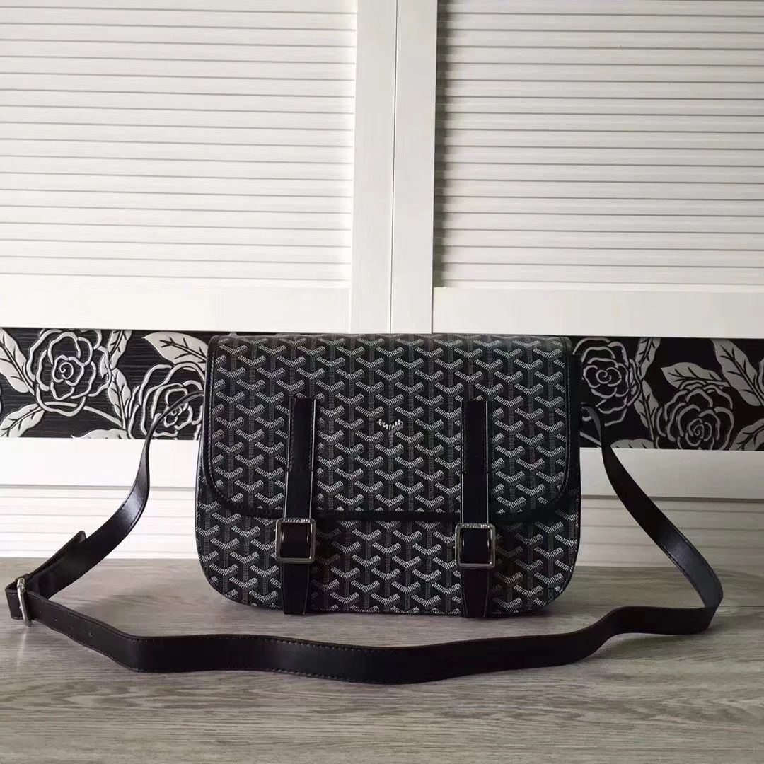 ゴヤールコピー ベルヴェデール ユニセックス ショルダーバッグ ブラック/ブラウン×シルバー金具 Goyard2020010 - 商品画像 4