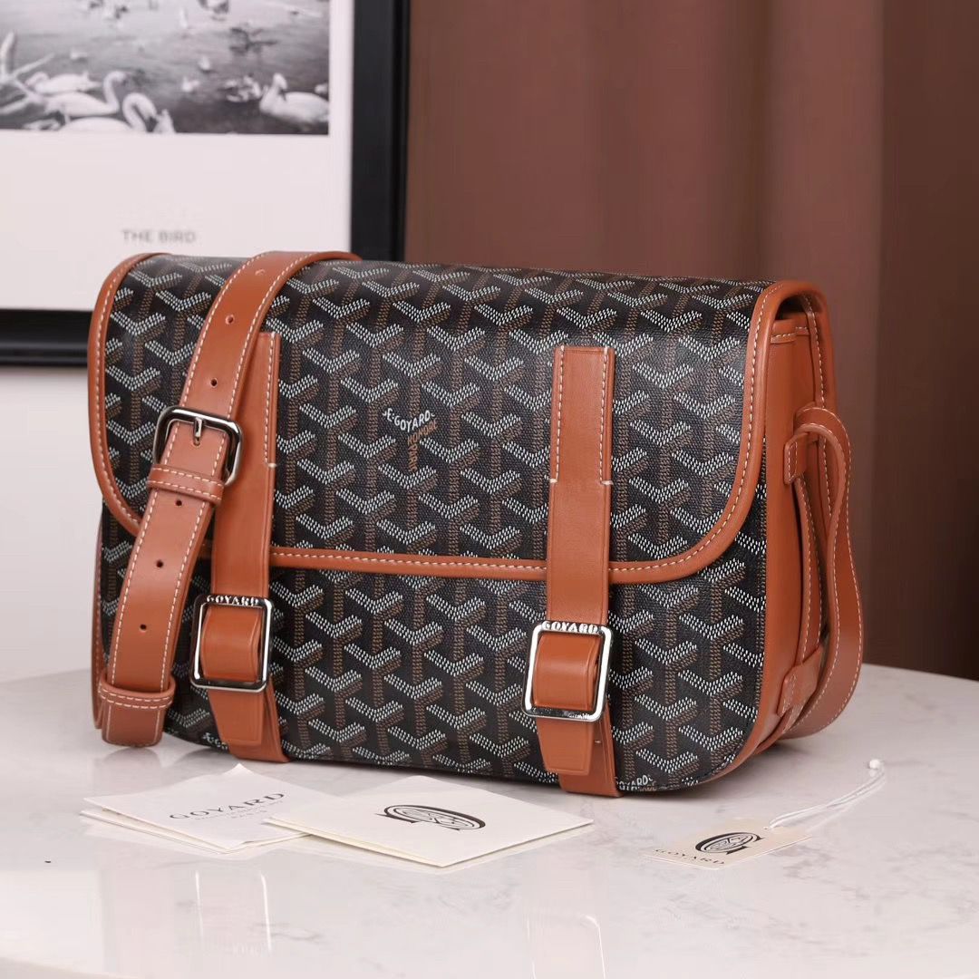 GOYARDスーパーコピー ベルヴェデール ユニセックス ショルダーバッグ ブラック/ブラウン×シルバー金具 Goyard2020011 - 商品画像 4