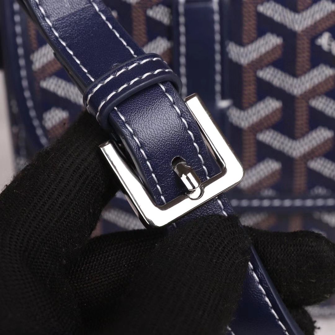 GOYARDコピー ベルヴェデール ユニセックス ショルダーバッグ ネイビー×シルバー金具 Goyard2020014 - 商品画像 9